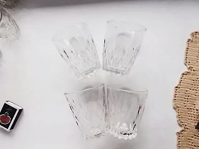 Стаканы стеклянные большие рифленые ссср 4 штуки для дома, дачи, хоз н 9
