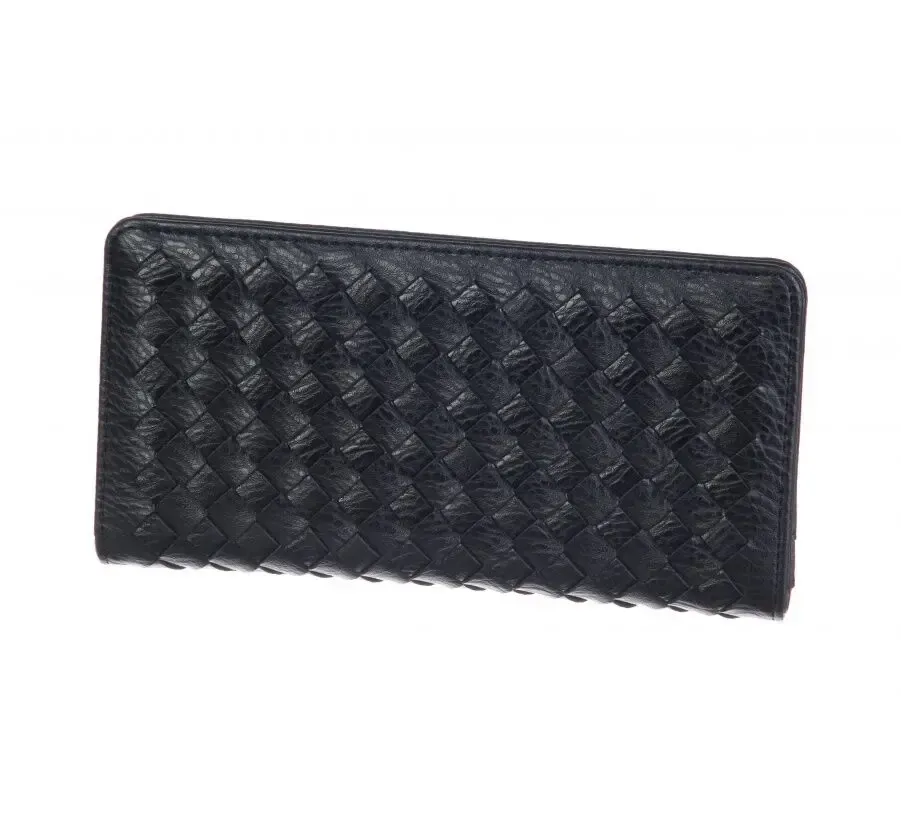 Чёрный кошелёк плетенка