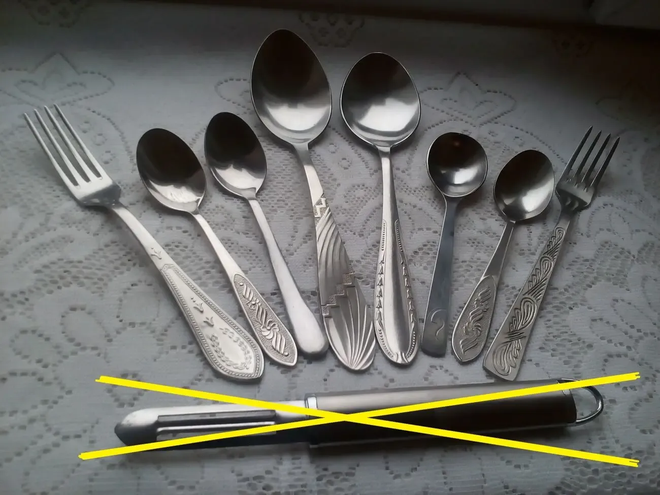 Столовая ложка чайные ложки вилка десертная прибор столовый 5
