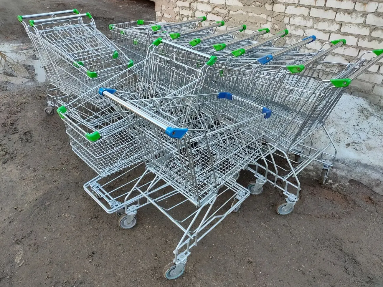 Тележки торговые для супермаркета 120 л, складские тележки б/у