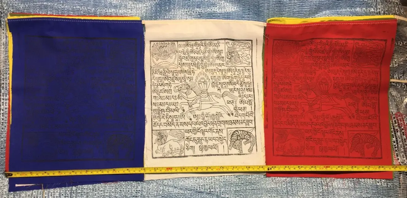 Флажки Лунг-Та, 25х32 см, натуральный хлопок без синтетики, 5 шт. лот 6