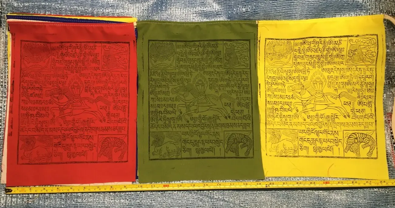 Флажки Лунг-Та, 25х32 см, натуральный хлопок без синтетики, 5 шт. лот 5