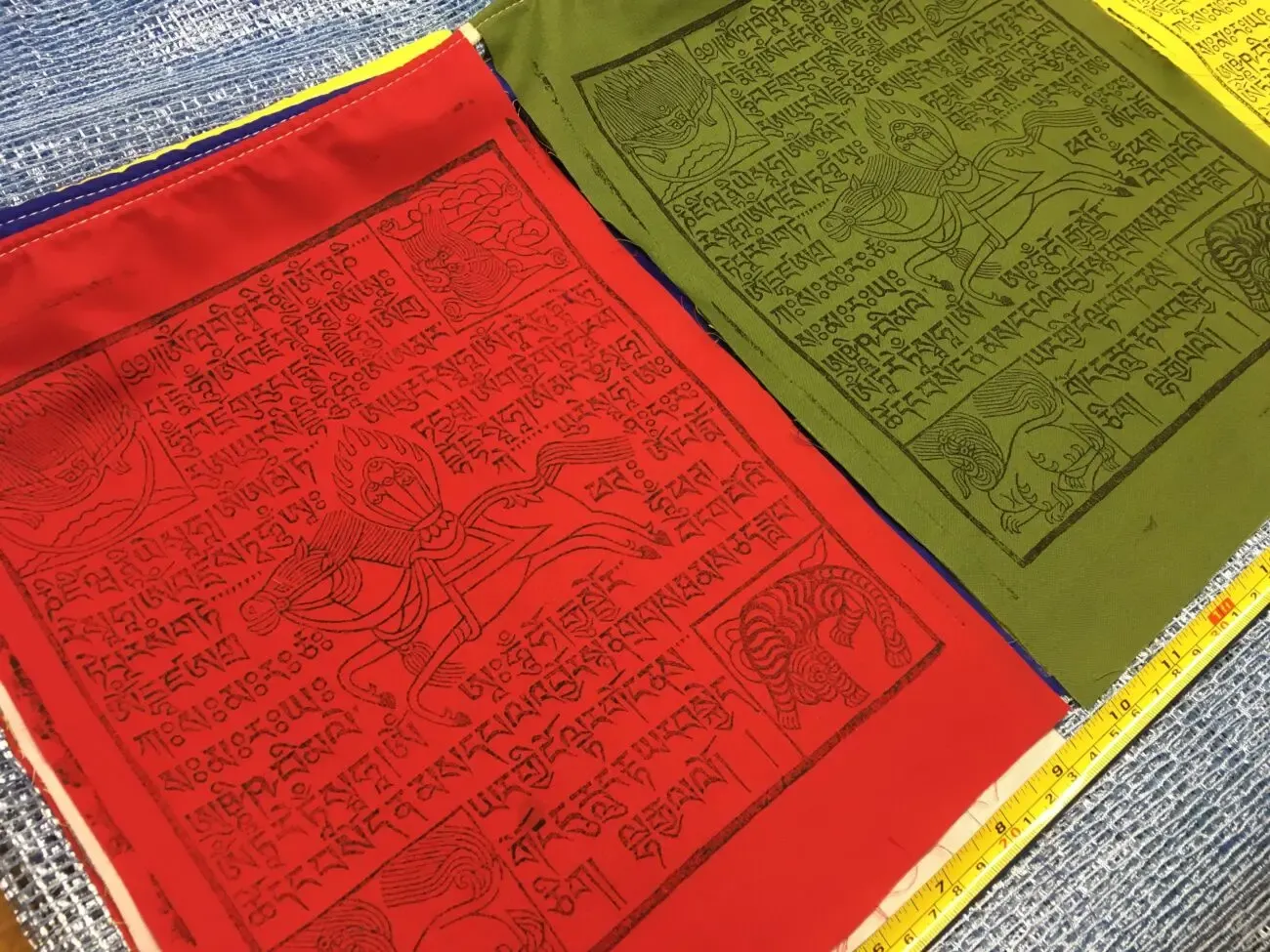 Флажки Лунг-Та, 25х32 см, натуральный хлопок без синтетики, 5 шт. лот