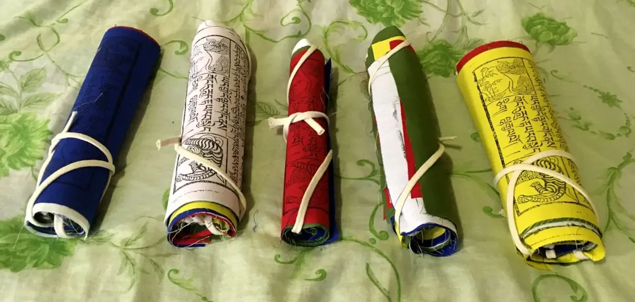 Флажки Лунг-Та, 25х32 см, натуральный хлопок без синтетики, 5 шт. лот 3