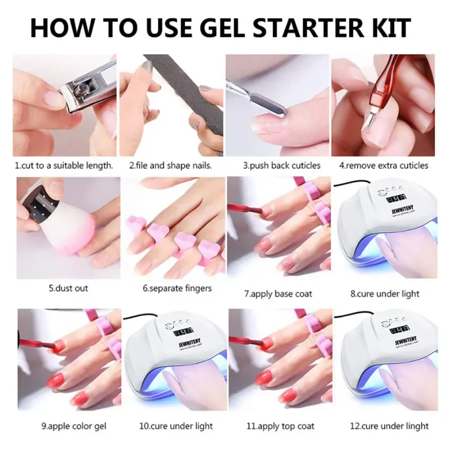 Стартовый набор для маникюра ногтей, наращивание гель лаком 8