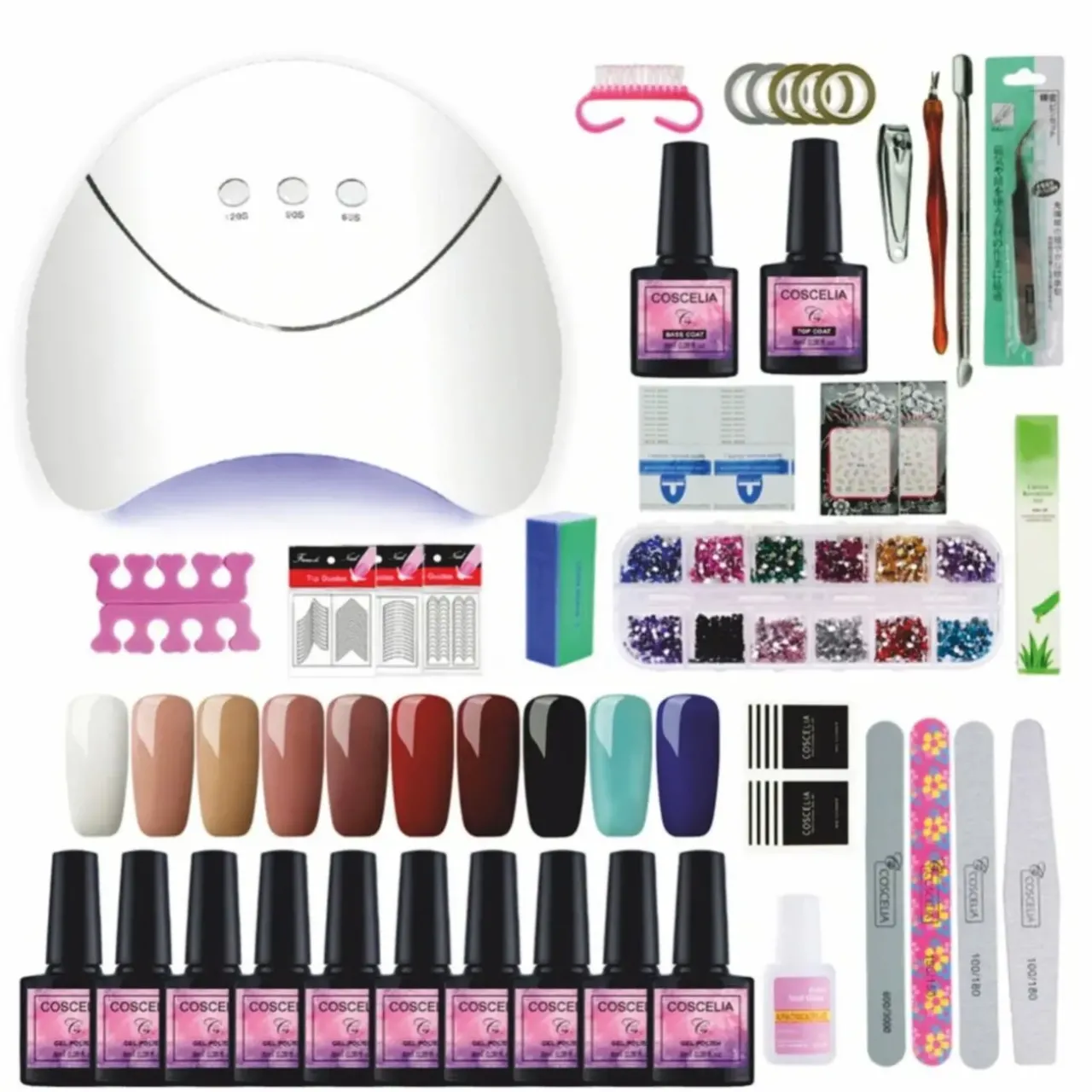 Стартовый набор для маникюра с лампой 36 w и лаками 2