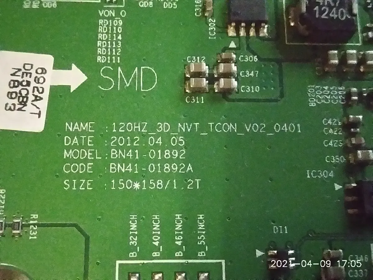 Плата T-con BN41-01892A, LSJ320HW02-S SK98 BN95-00692A UE32EH6037 2