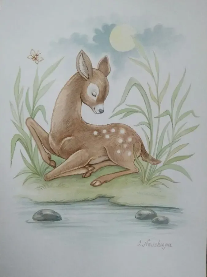 Оформление детской, картина Little Deer 6