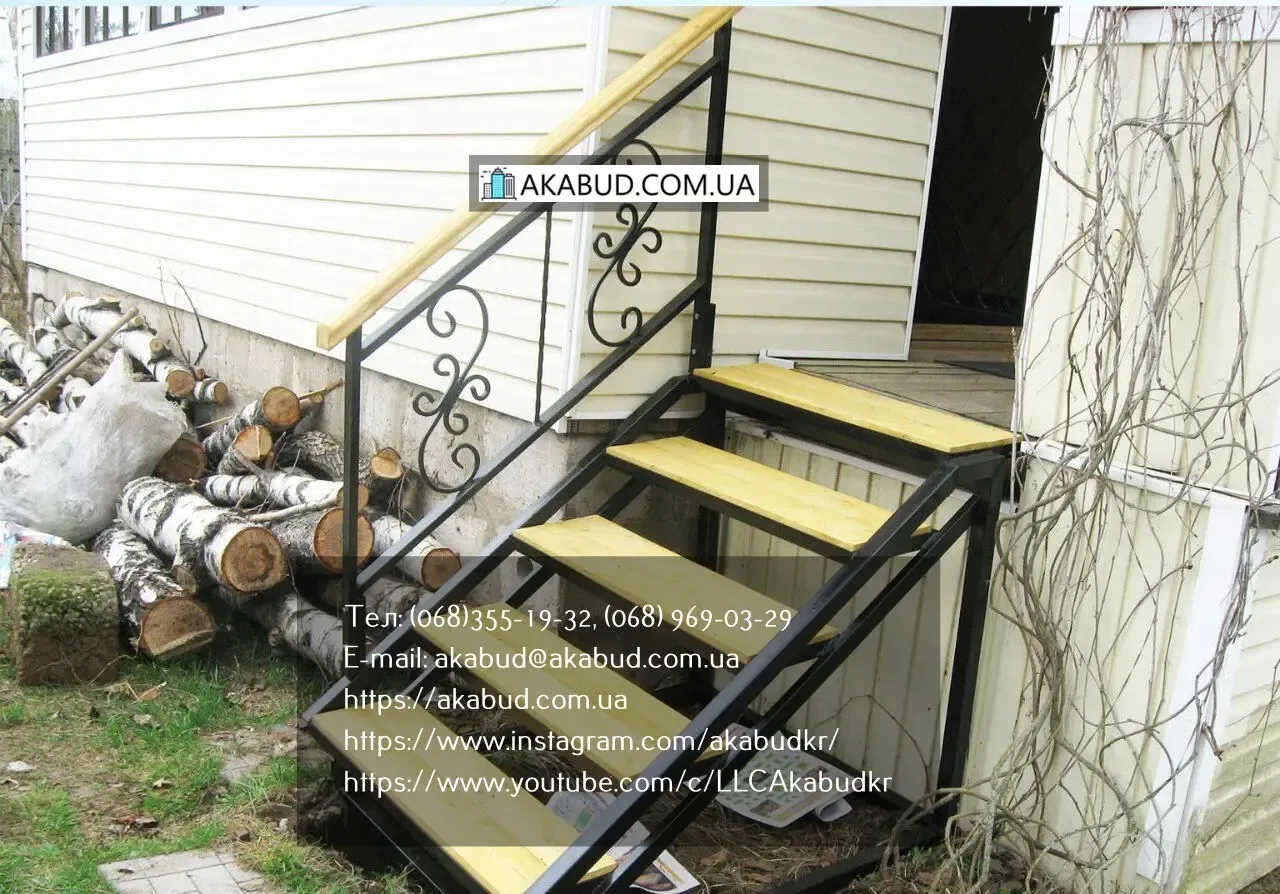 Производство и установка лестниц на металлическом каркасе по индивидуа 6