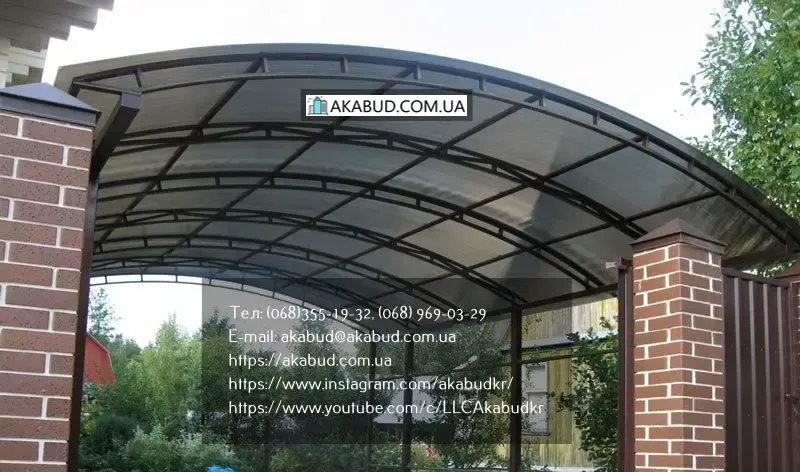 Теневые навесы. Отдельно стоящие и пристроенные. 5
