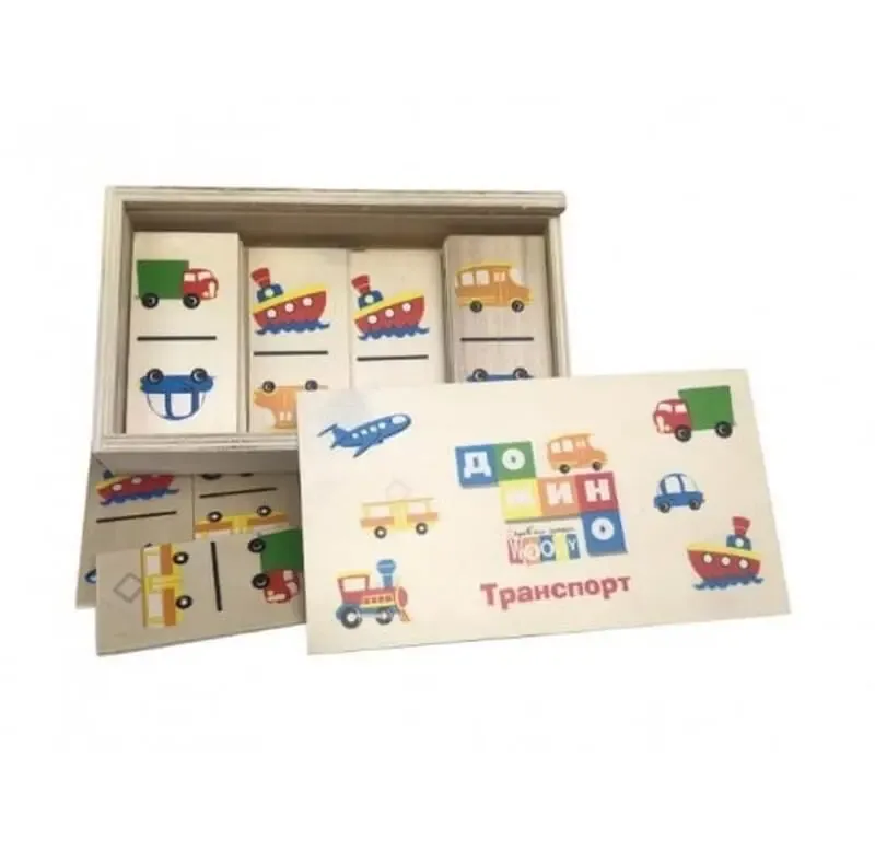 Деревянная игрушка Домино-Транспорт для детей