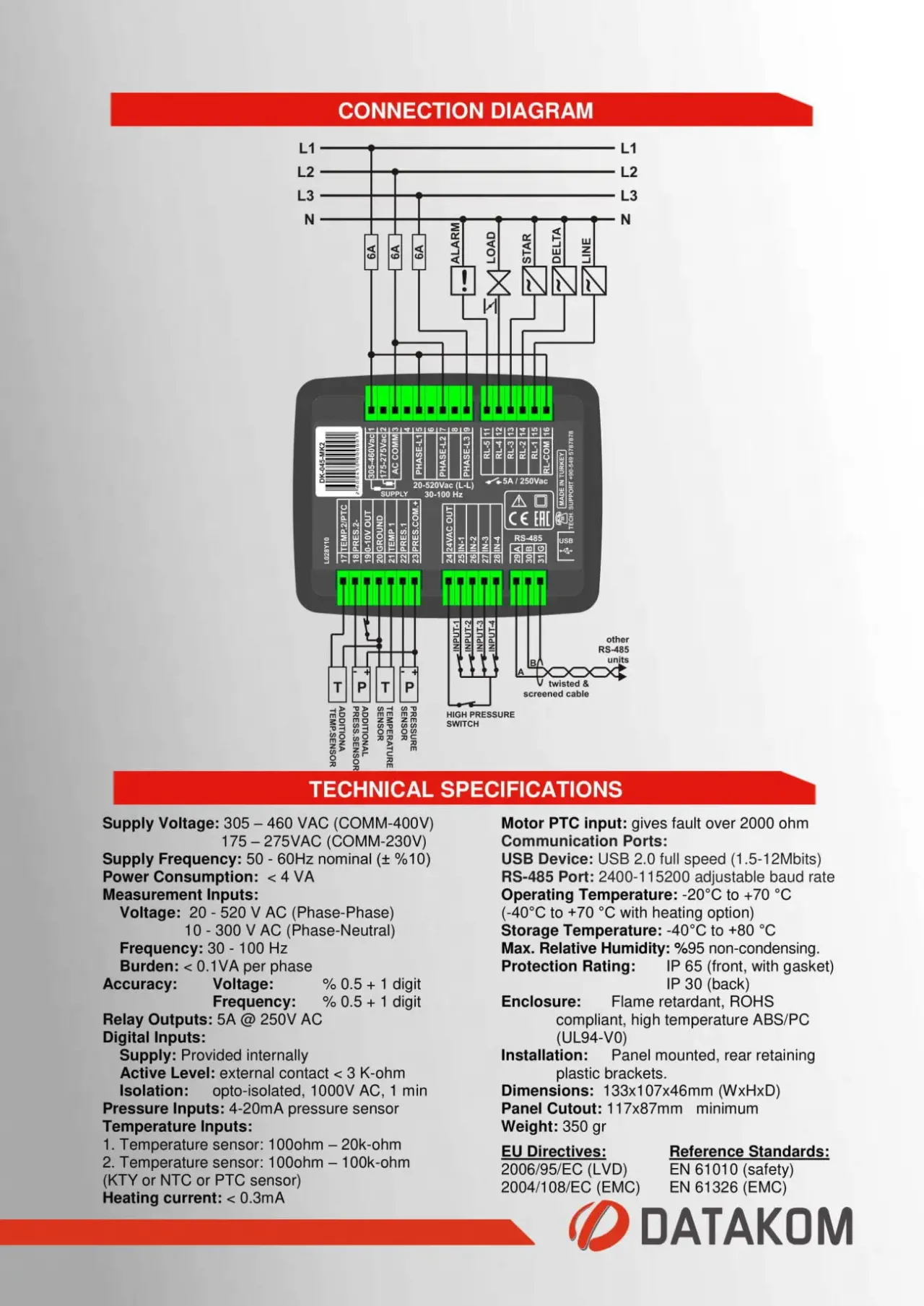 DATAKOM DK-45-MK2 Контролер компресора з електроприводом 3