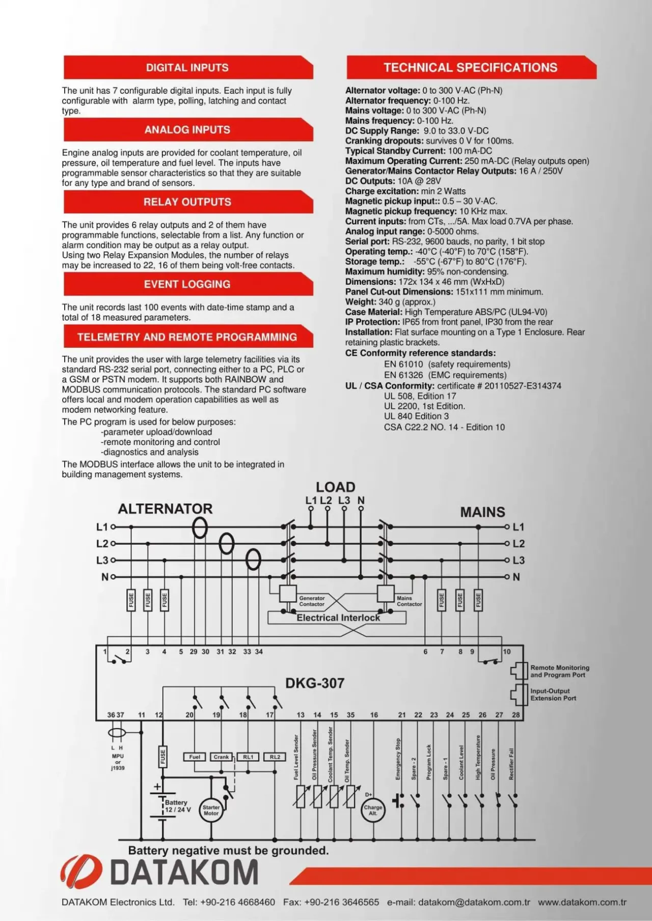 DATAKOM DKG-307 MPU Контролер автоматичного управління генератором і в 4