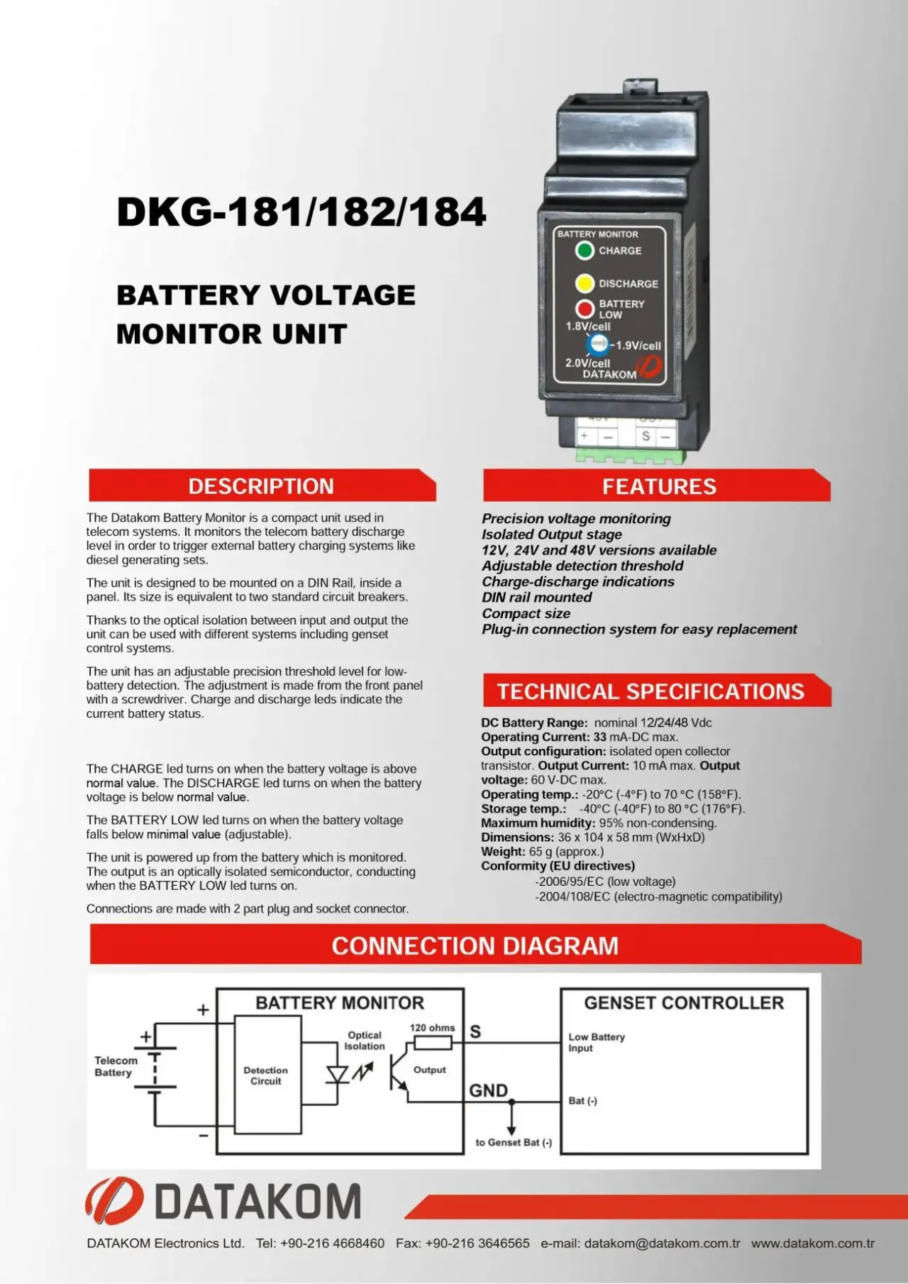 DATAKOM DKG-181 Контролер напруги акумулятора, 12V 3