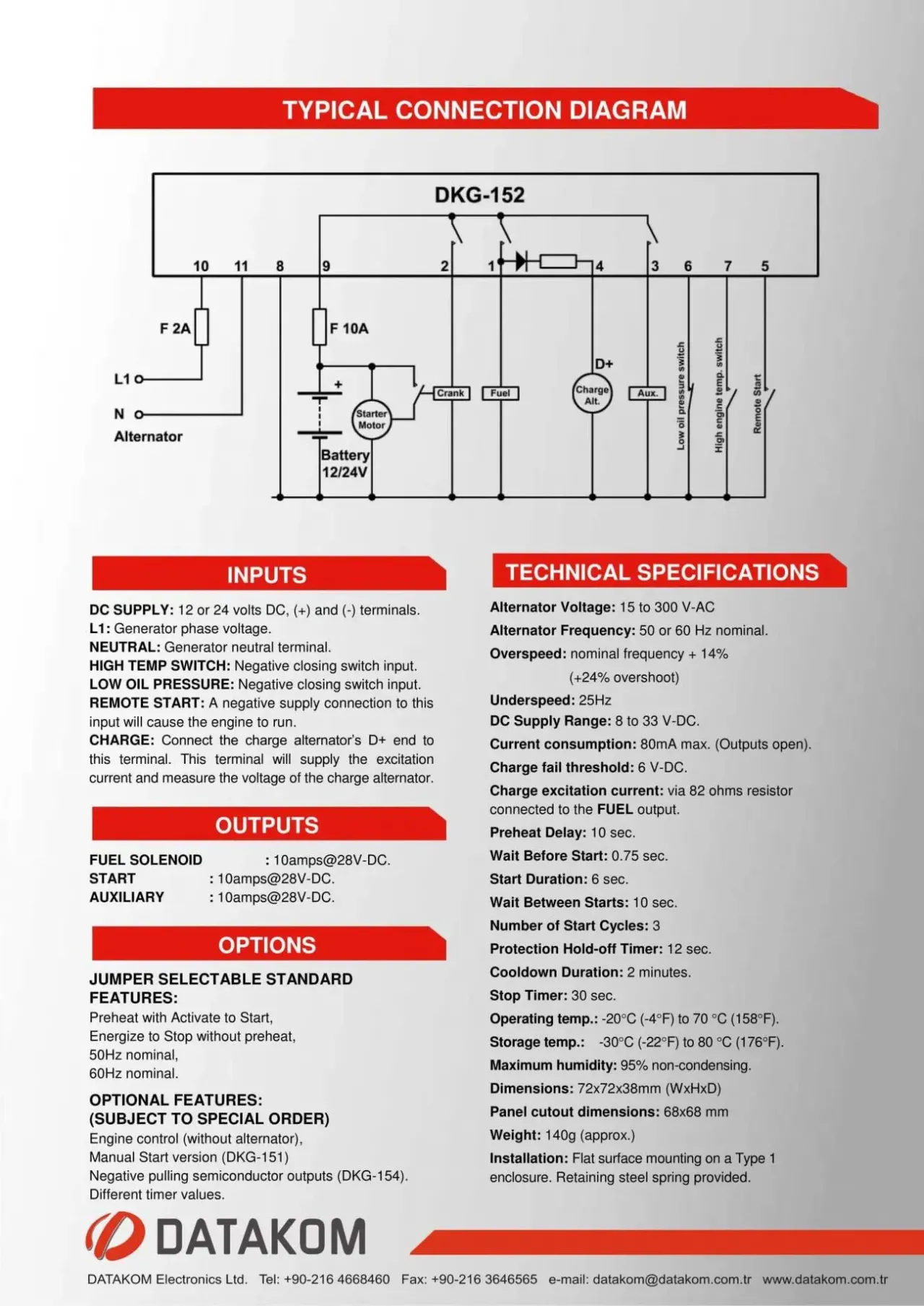 DATAKOM DKG-152 Контролер дистанційного керування генератором 4