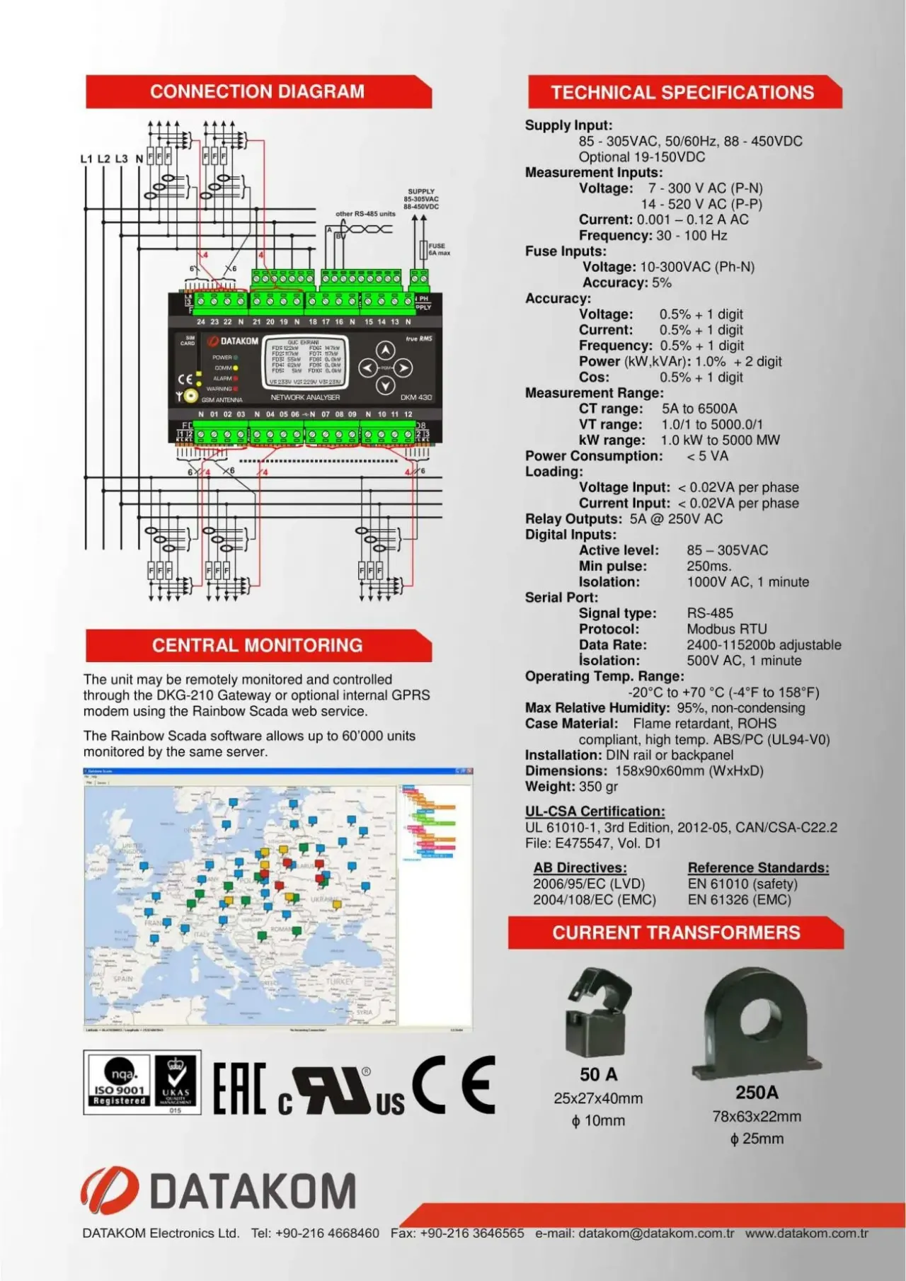 DATAKOM DKM-430-PRO Багатоканальний аналізатор електричних мереж 3