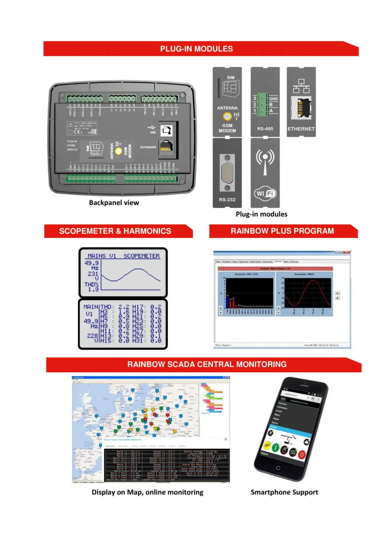 DATAKOM D-300-MK2 Багатофункціональний контролер генератора MPU + J193 7