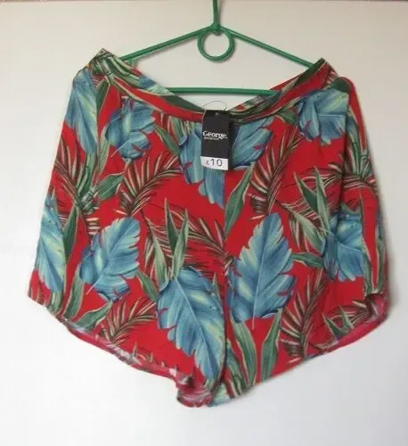 Шорты вискоза красные в принт George