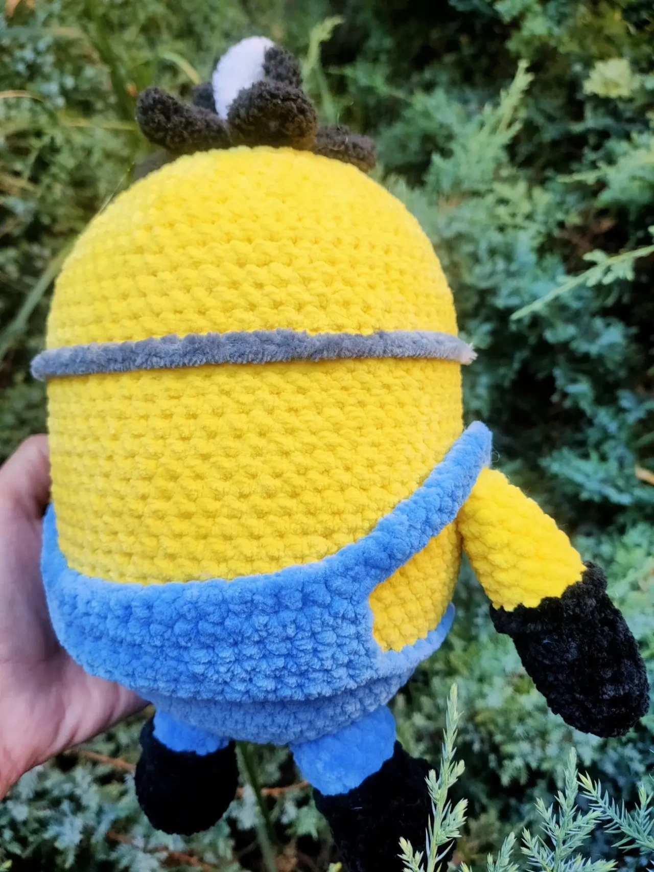 вязаная іграшка миньон Стюарт.мяка іграшка міньони плюшева ручна робот 4