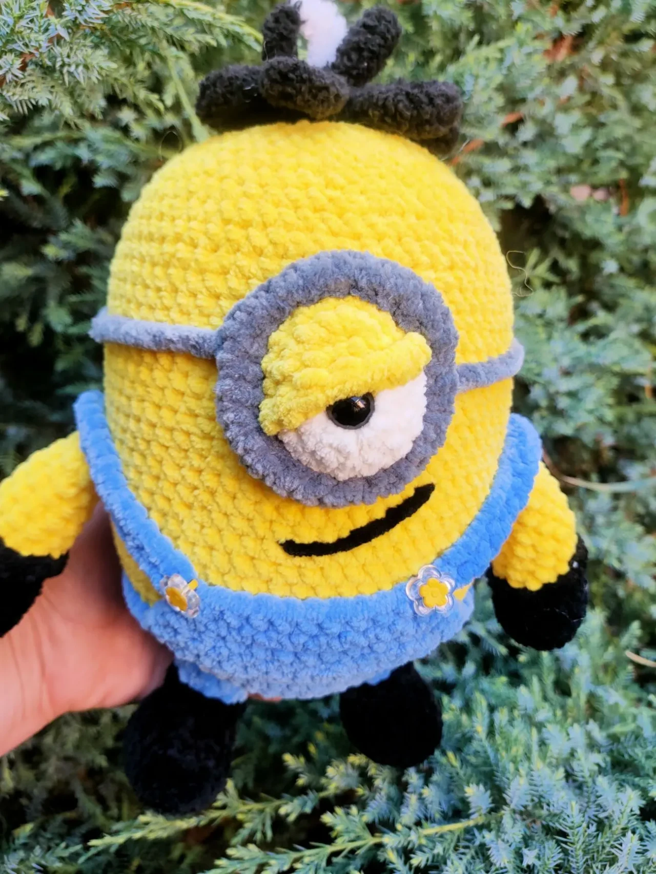 вязаная іграшка миньон Стюарт.мяка іграшка міньони плюшева ручна робот 3
