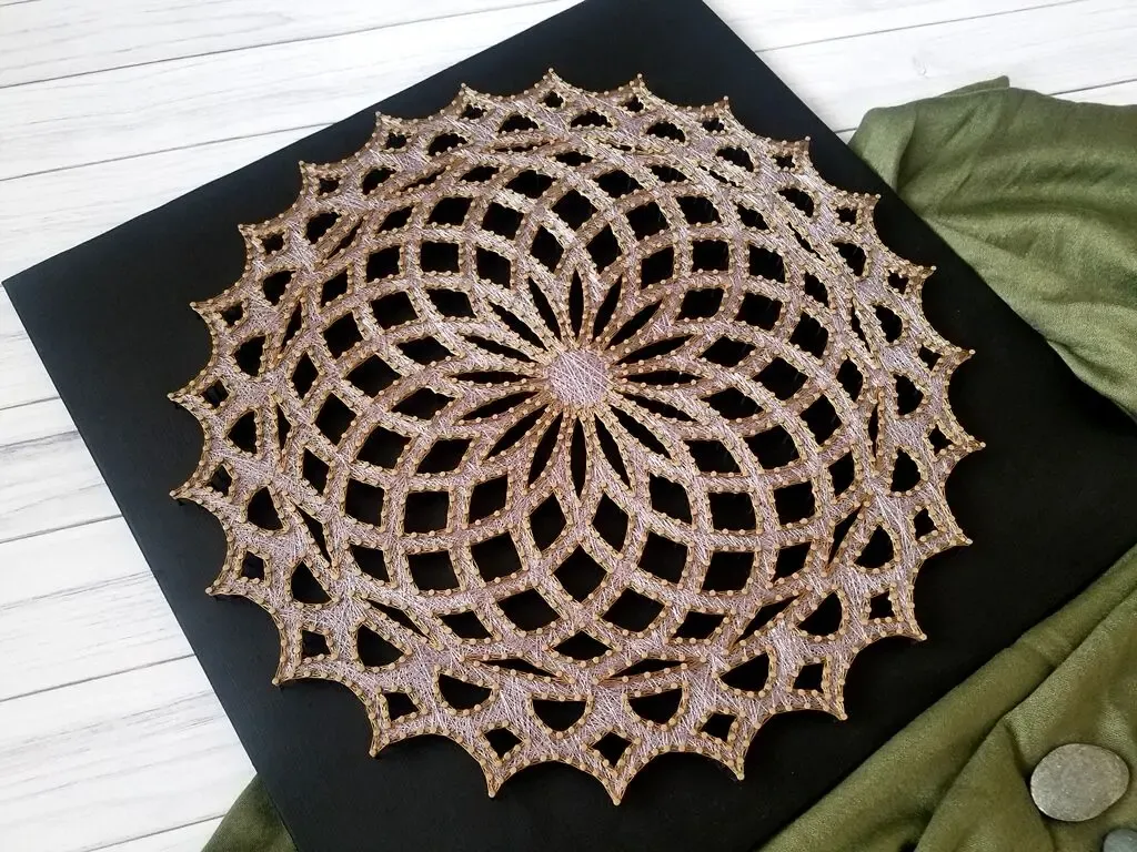 Картина мандала, Цветочная мандала декор, стринг арт мандала 7