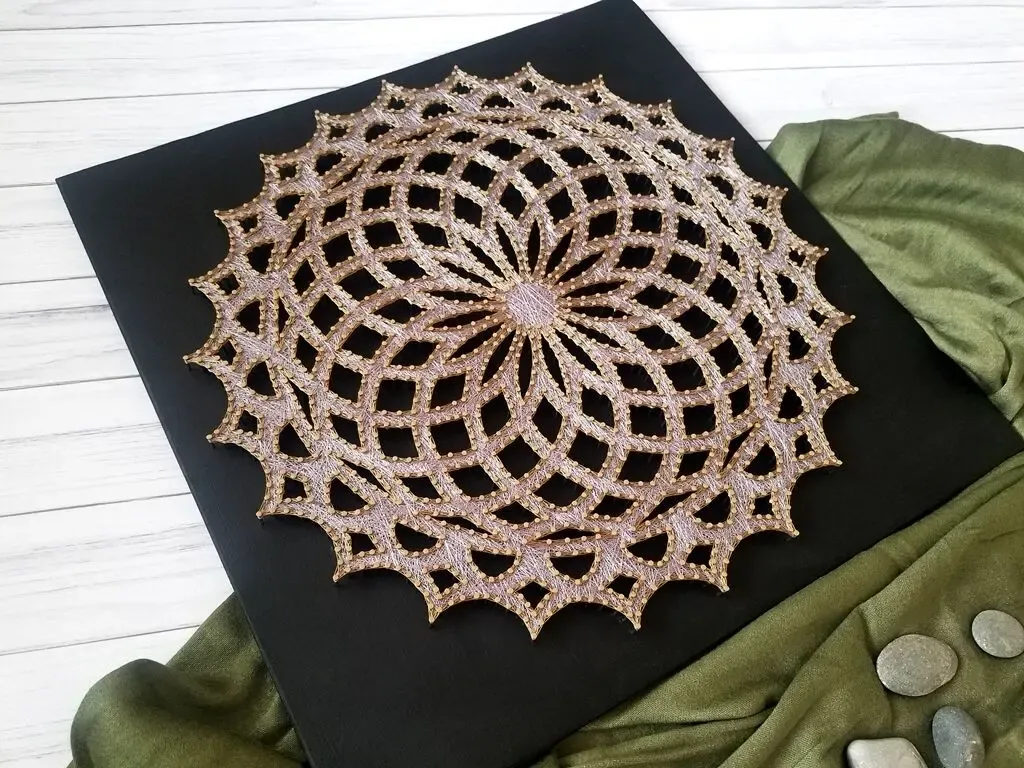 Картина мандала, Цветочная мандала декор, стринг арт мандала 3