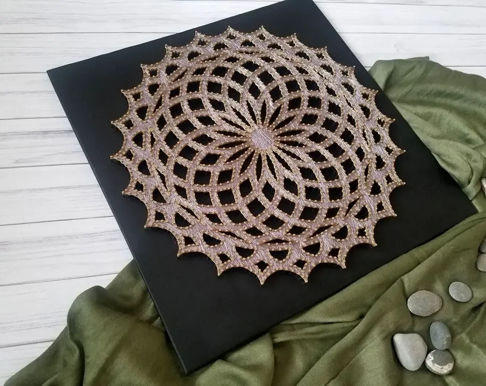 Картина мандала, Цветочная мандала декор, стринг арт мандала 10