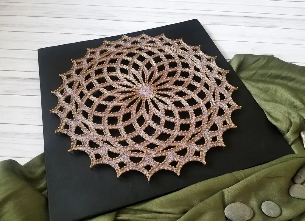 Картина мандала, Цветочная мандала декор, стринг арт мандала 9