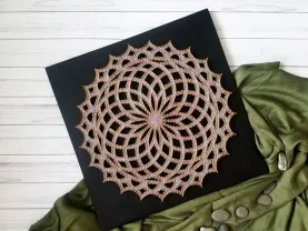 Картина мандала, Цветочная мандала декор, стринг арт мандала