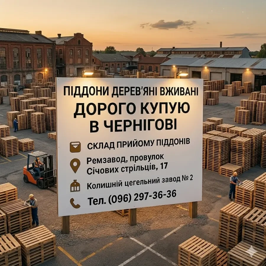 Закупка бу деревянных поддонов в Чернигове