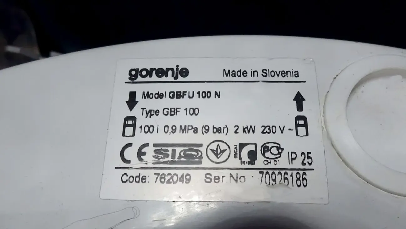 ФИРМЕННЫЙ бойлер GORENJE б/у на 100 л. 2