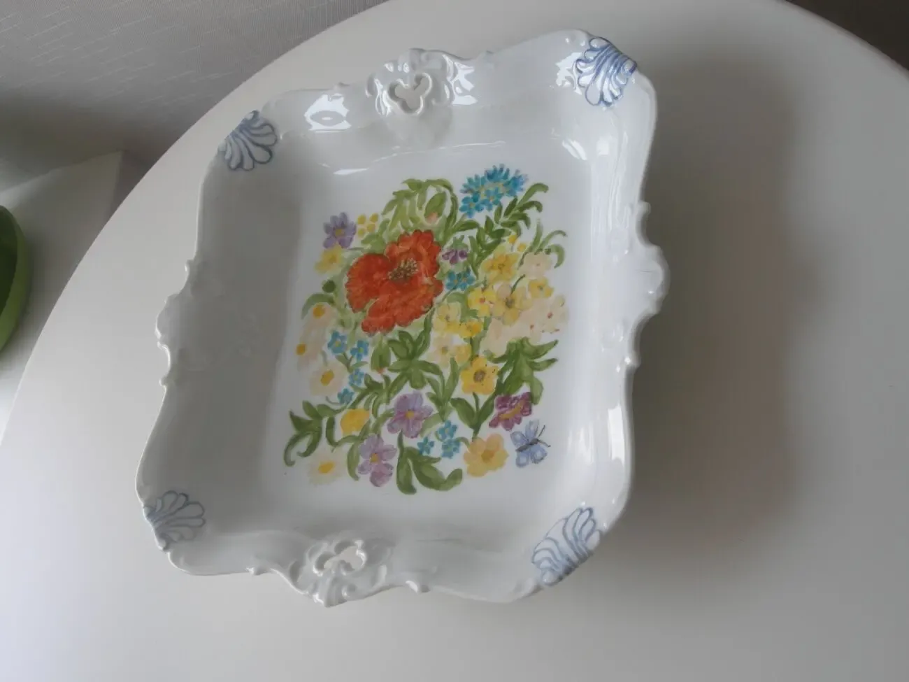 Блюдо, ручная роспись, квадрат, фарфор, Германия, авторское 2