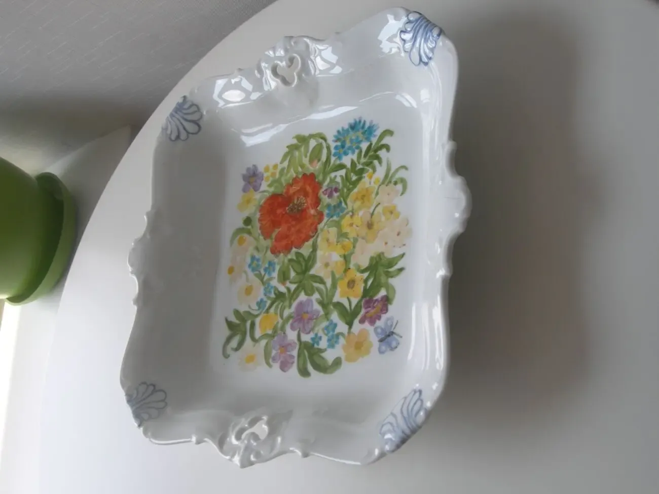 Блюдо, ручная роспись, квадрат, фарфор, Германия, авторское 5