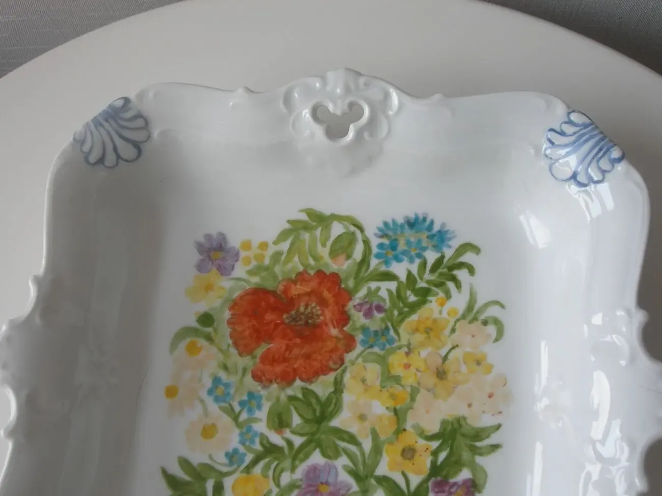 Блюдо, ручная роспись, квадрат, фарфор, Германия, авторское 4