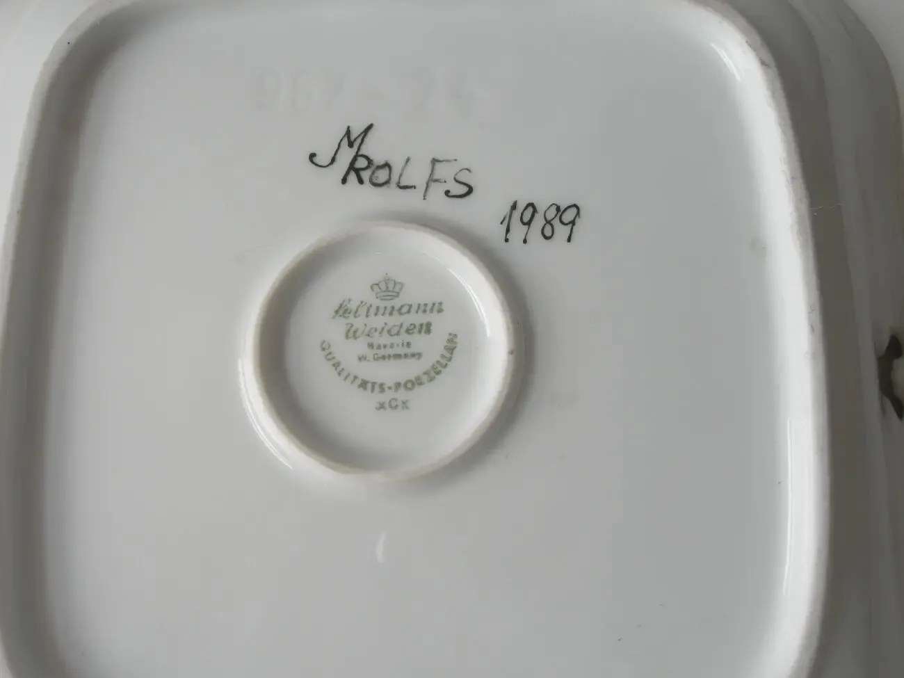 Блюдо, ручная роспись, квадрат, фарфор, Германия, авторское 7