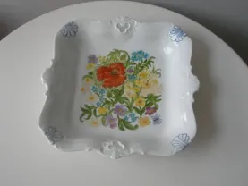 Блюдо, ручная роспись, квадрат, фарфор, Германия, авторское