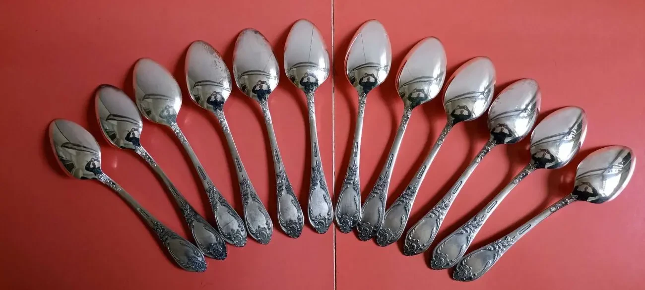Набор ложек столовых. Мельхиор. 2