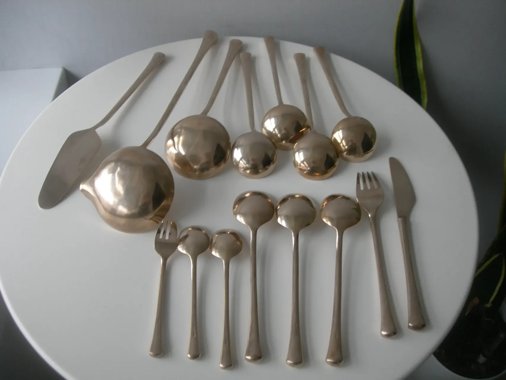 Набор, лопатка, половник, ложки, 15 шт, бронза, Англия 2