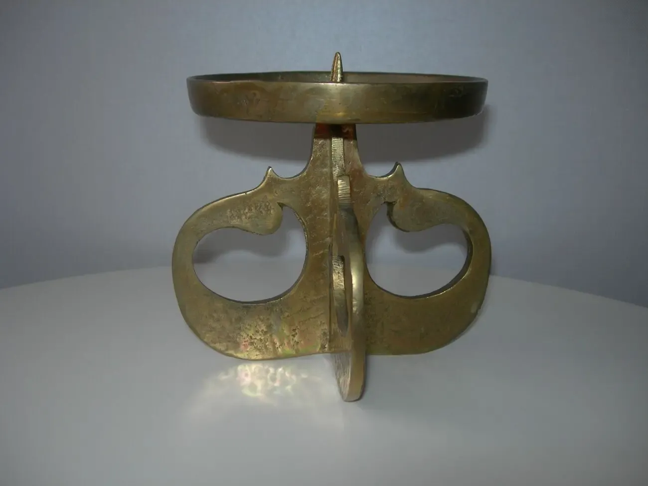 Подсвечник, для широкой свечи, бронза, массив, 1,3 кг, Дания 6