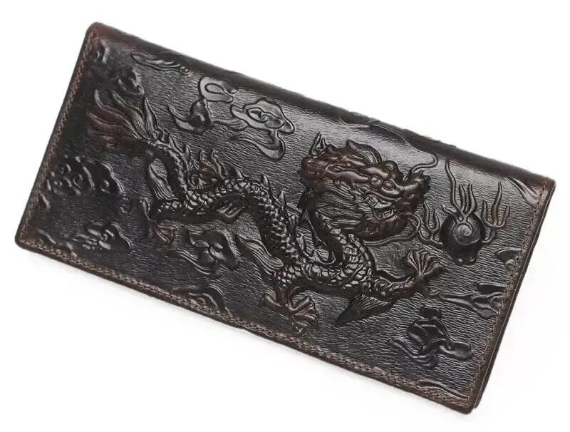 Кошельки с тиснием китайский дракон для мужчин и женщин 2