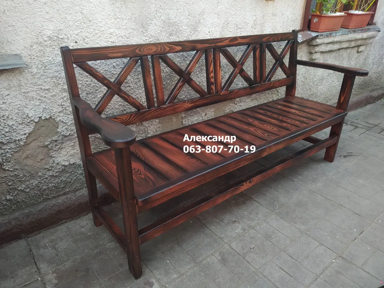 Лавки, скамейки деревянные ( лавочка, лавка, для сада, под старину ) 8