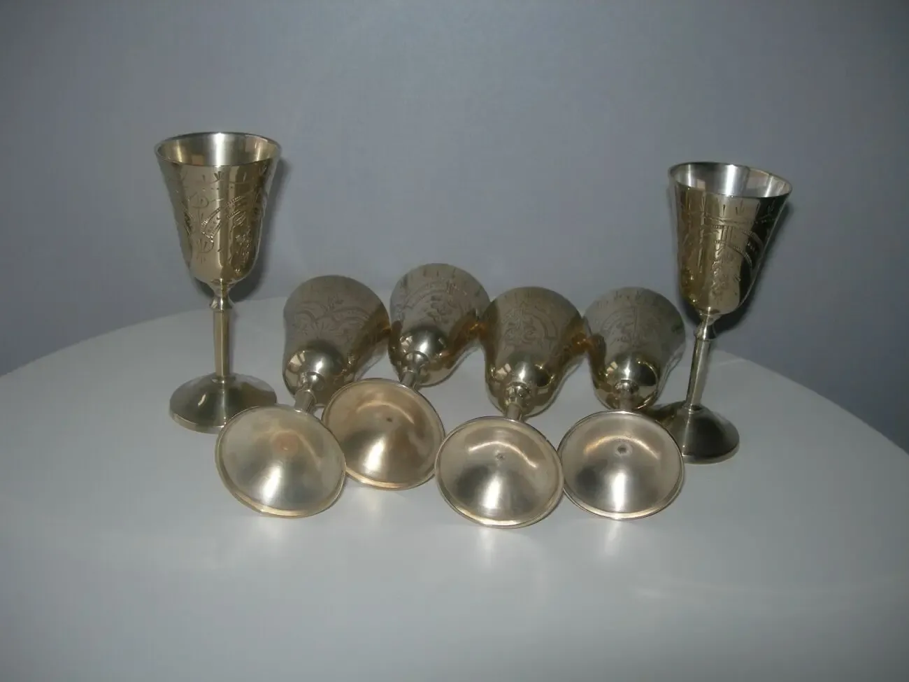 Бокалы, рюмки, бронза, Англия, набор 6 шт 5