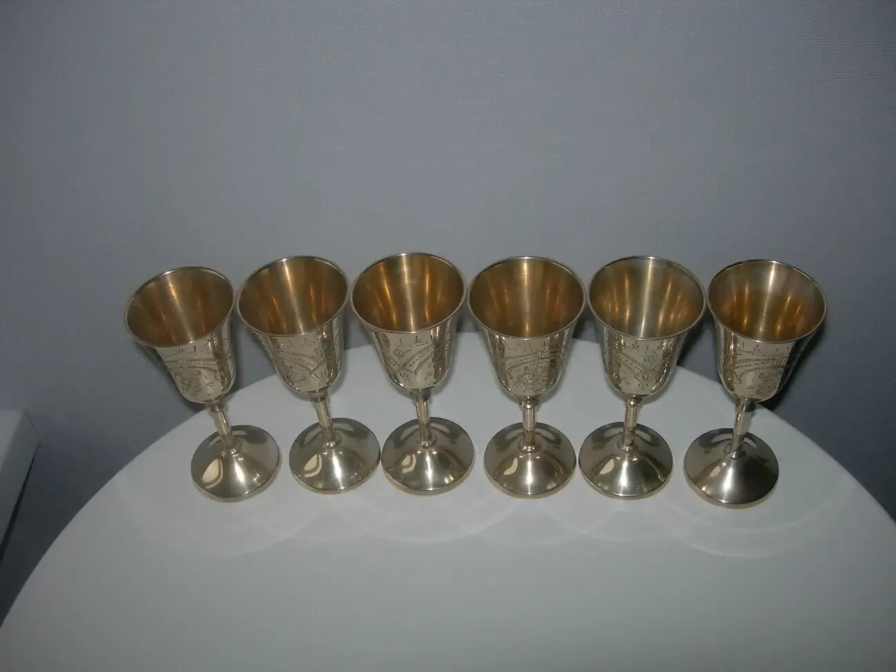 Бокалы, рюмки, бронза, Англия, набор 6 шт 8