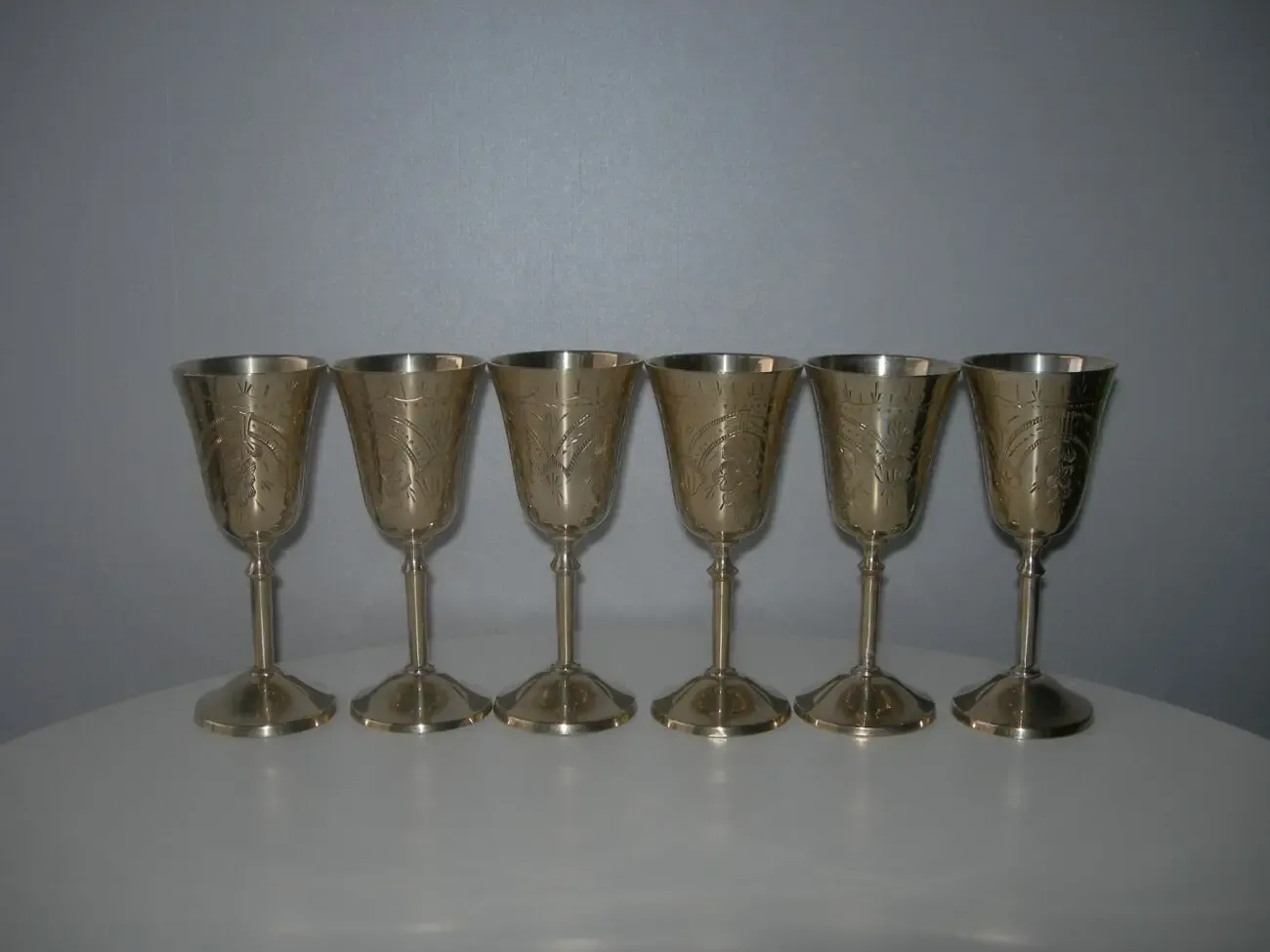Бокалы, рюмки, бронза, Англия, набор 6 шт 6