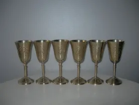 Бокалы, рюмки, бронза, Англия, набор 6 шт