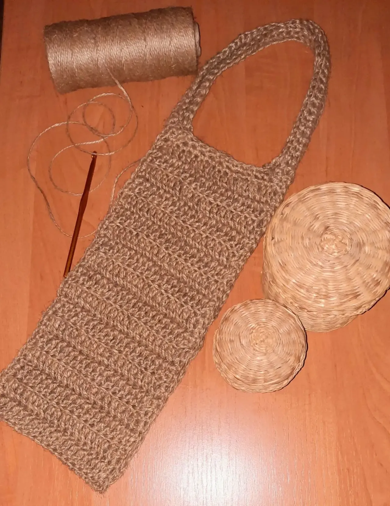 Эко-мочалка из джута для пиллинга и скрабирования hand made