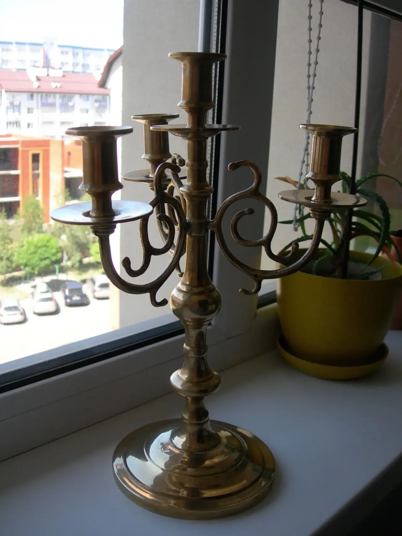 Подсвечник, большой, 4 свечи, 1,7 кг, бронза, Дания