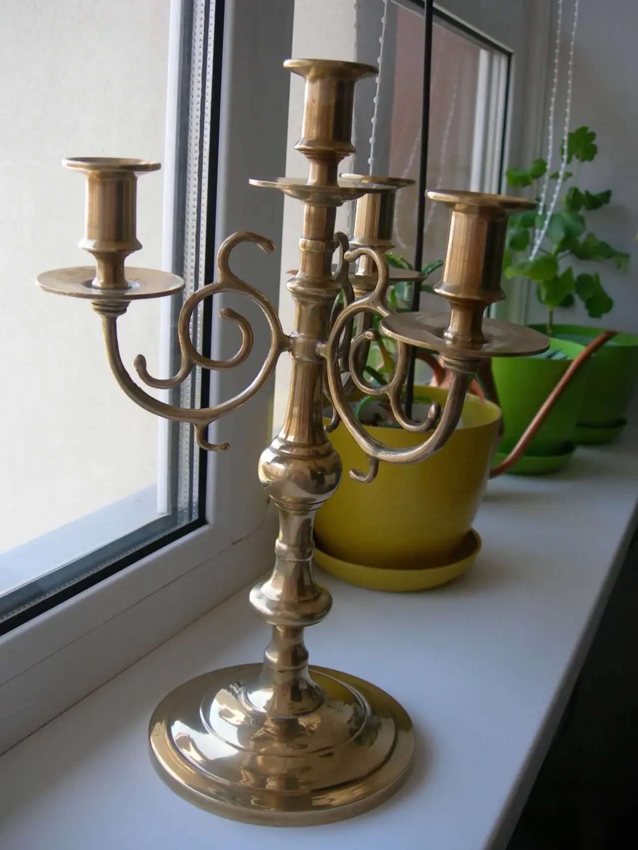 Подсвечник, большой, 4 свечи, 1,7 кг, бронза, Дания 3