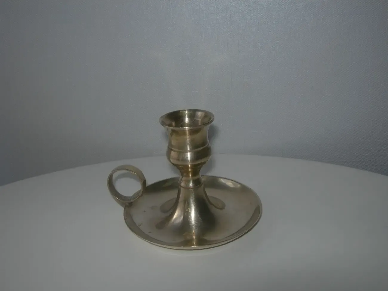 Подсвечник, с ручкой, бронза, Англия, с клеймом