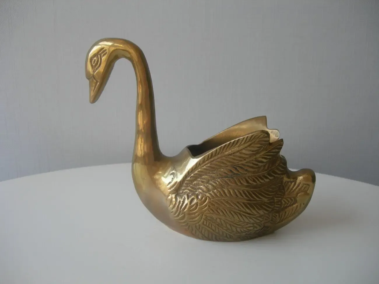 Ваза, cалфетница, Лебедь, бронза, Германия 7